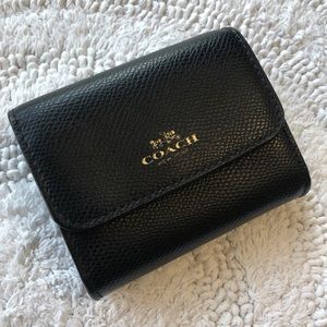 Coach black accordion wallet